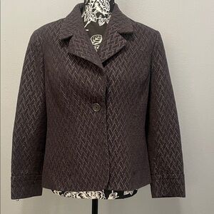 Coldwater Creek Dark Gray Patterned Blazer